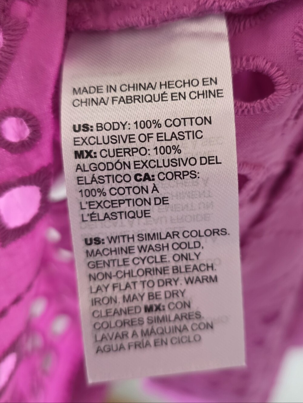 NWT Chico’s L Boho Romantic Resortwear Orchid Pink Eyelet Balloon Sleeve Blouse - Picture 16 of 16